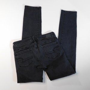 AEO Black Skinny Jeans 2 Short Super Stretch